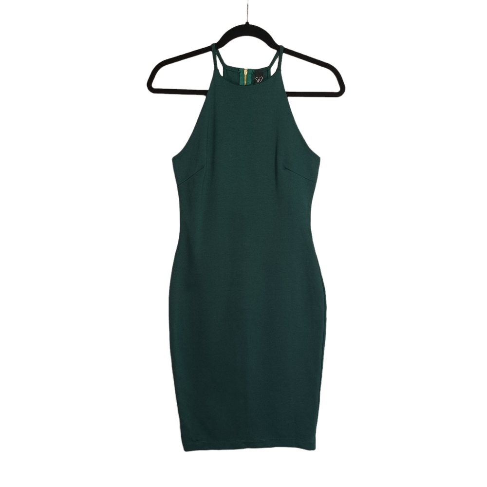WINDSOR Hunter Green Sleeveless Midi Bodycon Dress Small